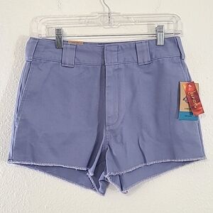 *NWT* DICKIES Juniors High Rise Frayed Work Short Blue, size 5/27